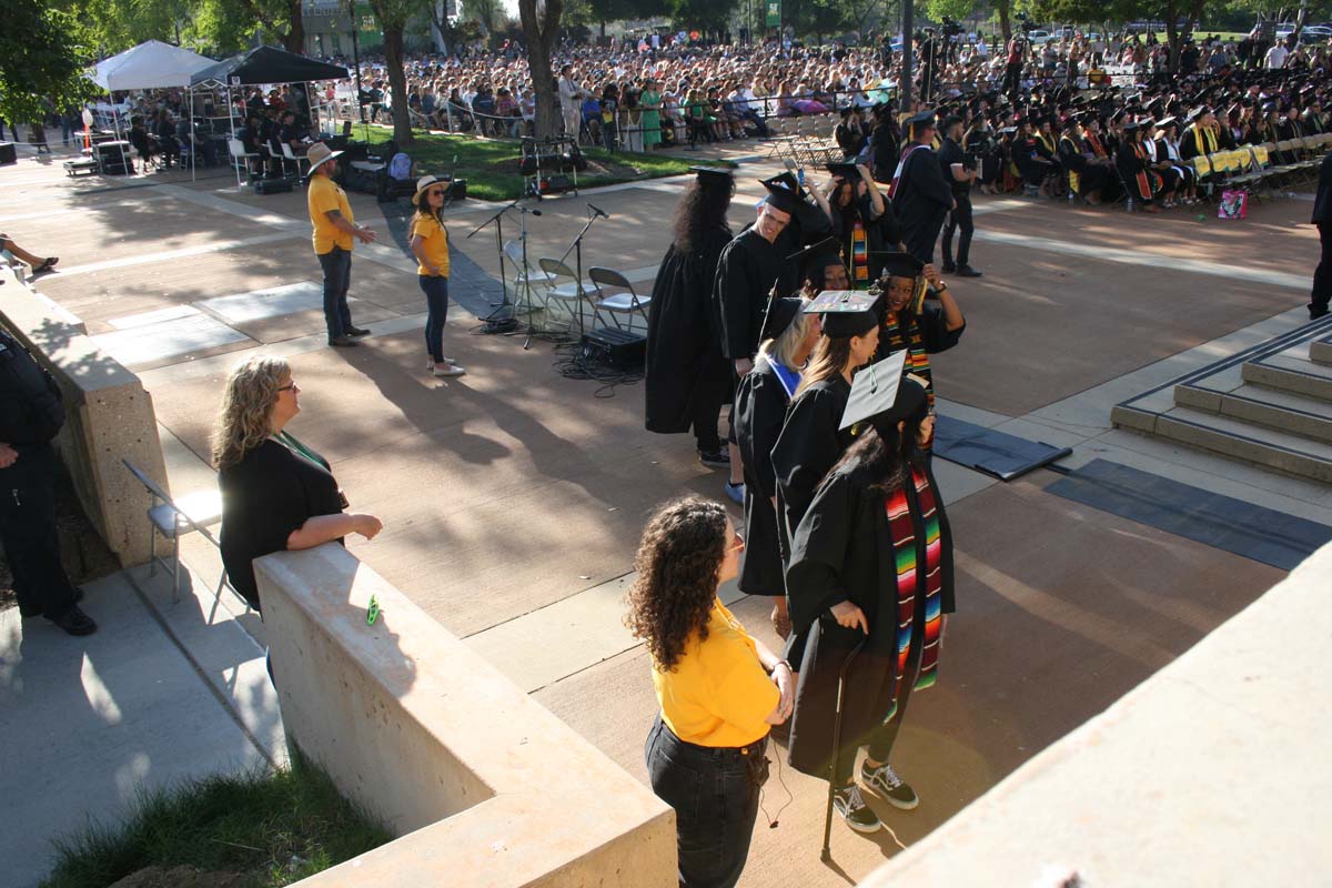 People enjoying Commencement