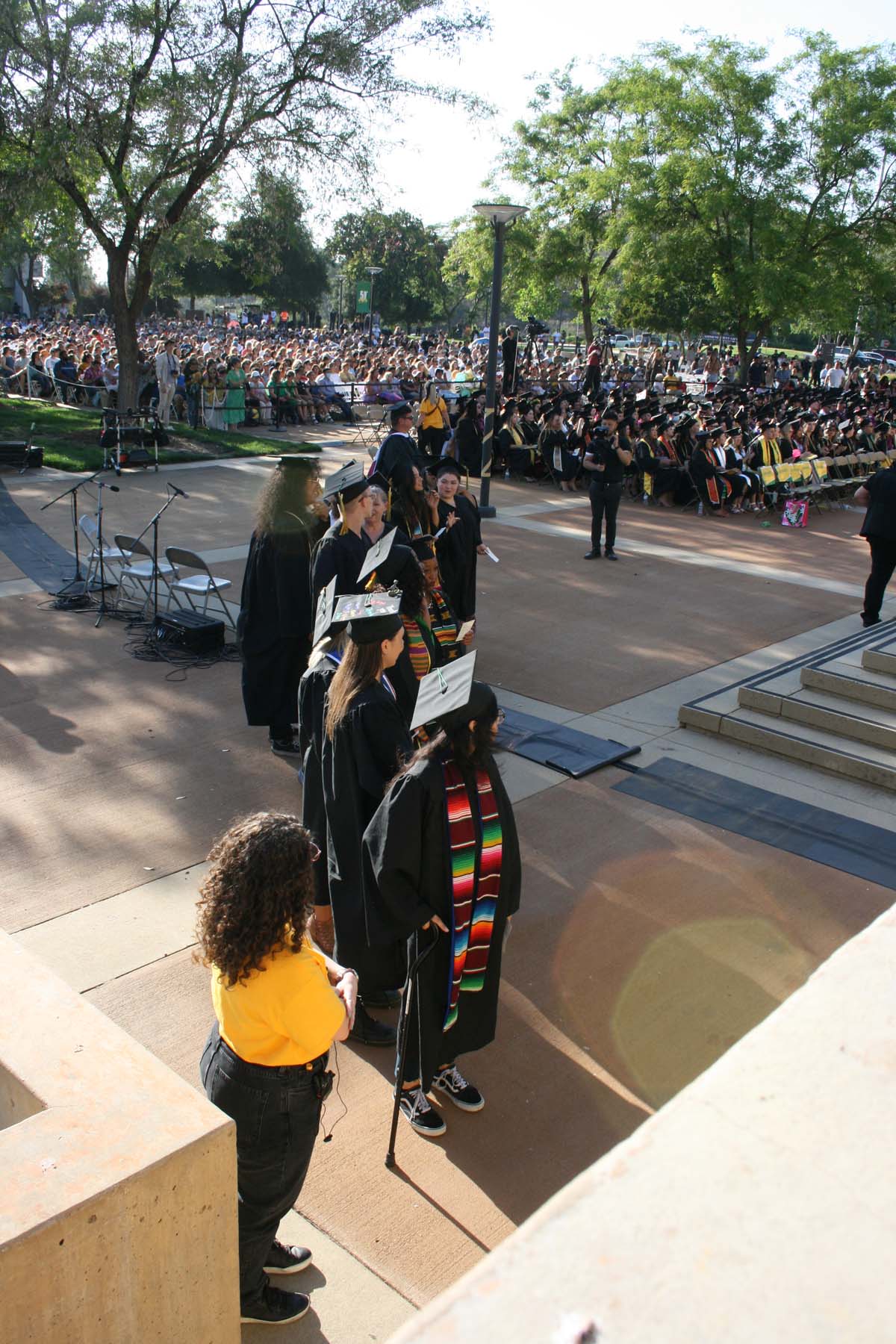 People enjoying Commencement