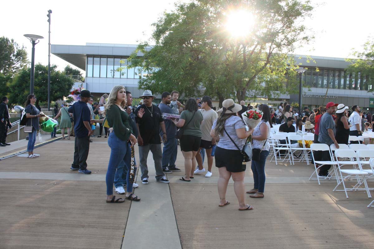 People enjoying Commencement