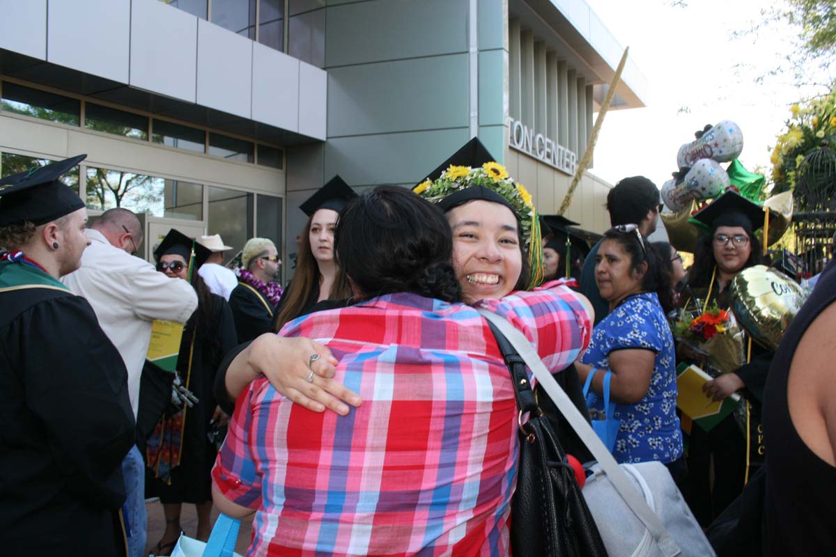 People enjoying Commencement