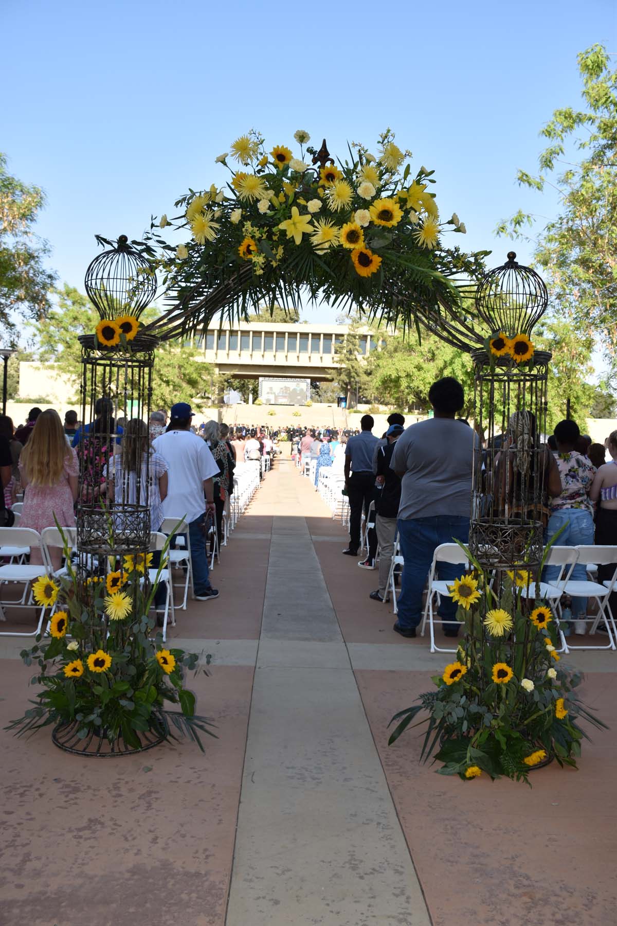 People enjoying Commencement