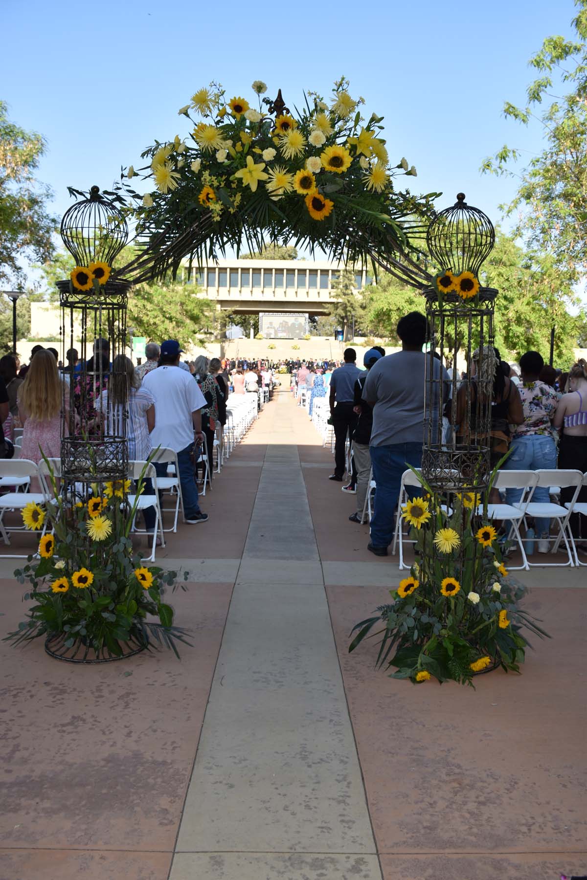 People enjoying Commencement