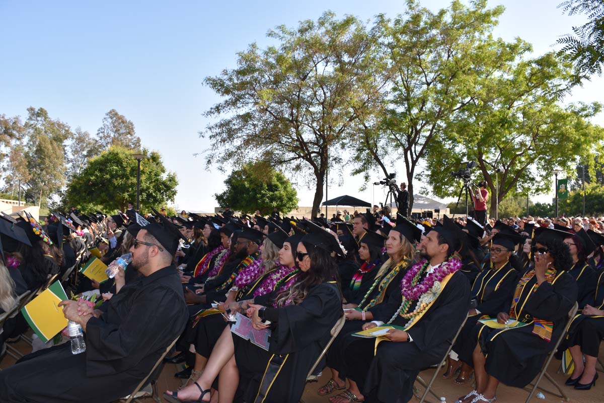 People enjoying Commencement