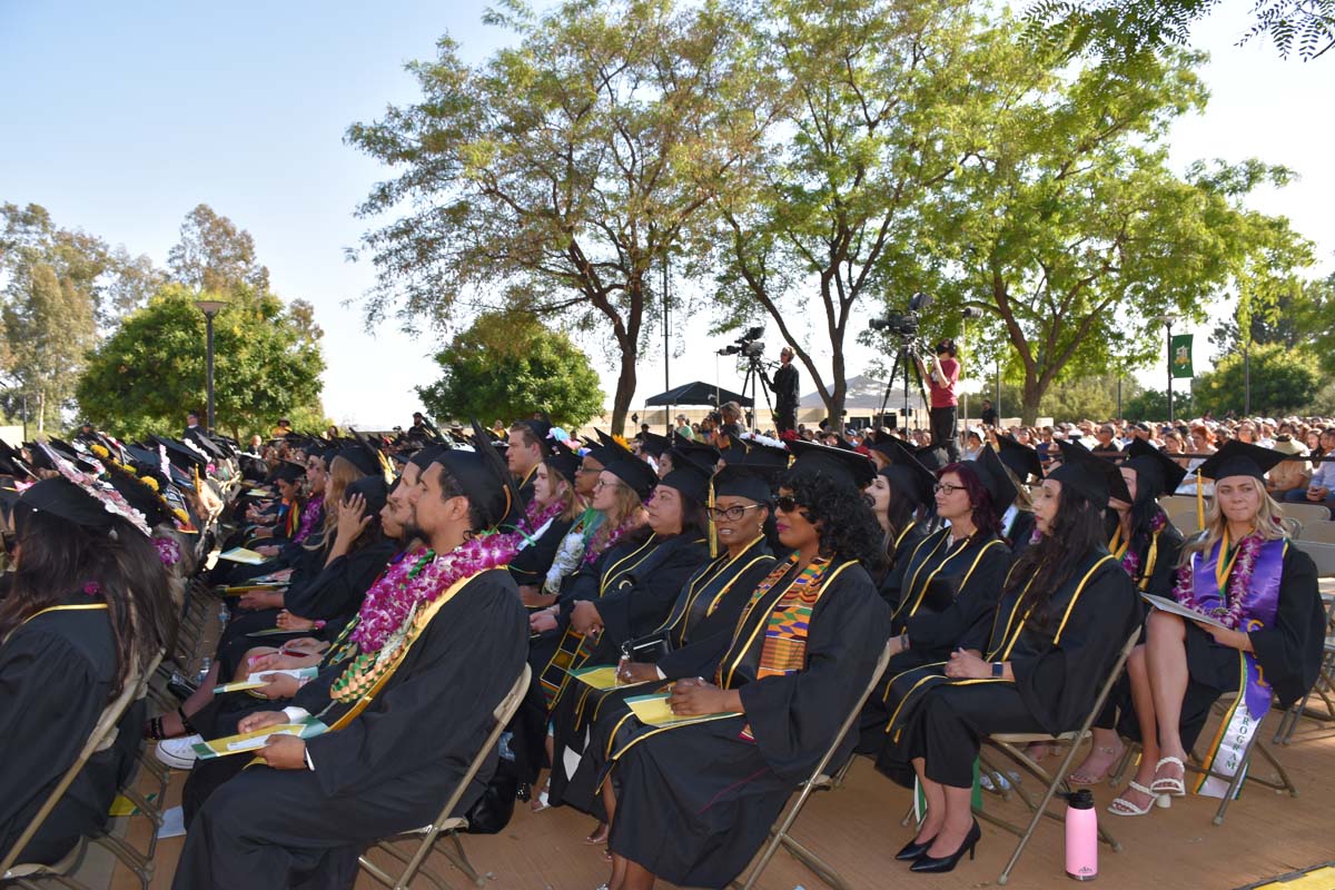 People enjoying Commencement