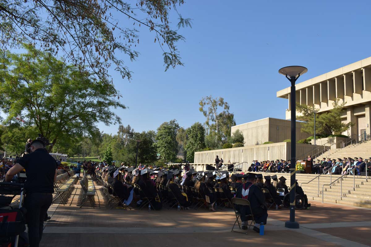 People enjoying Commencement