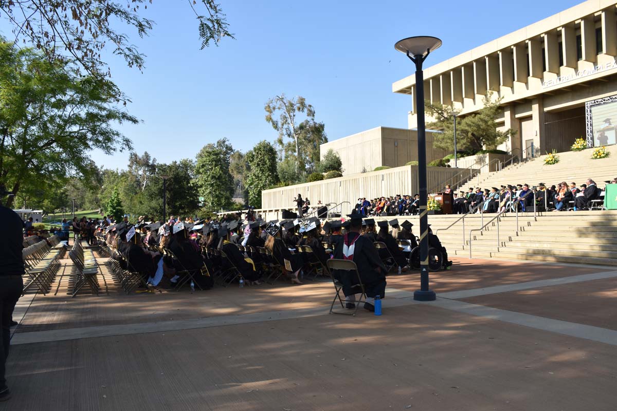 People enjoying Commencement