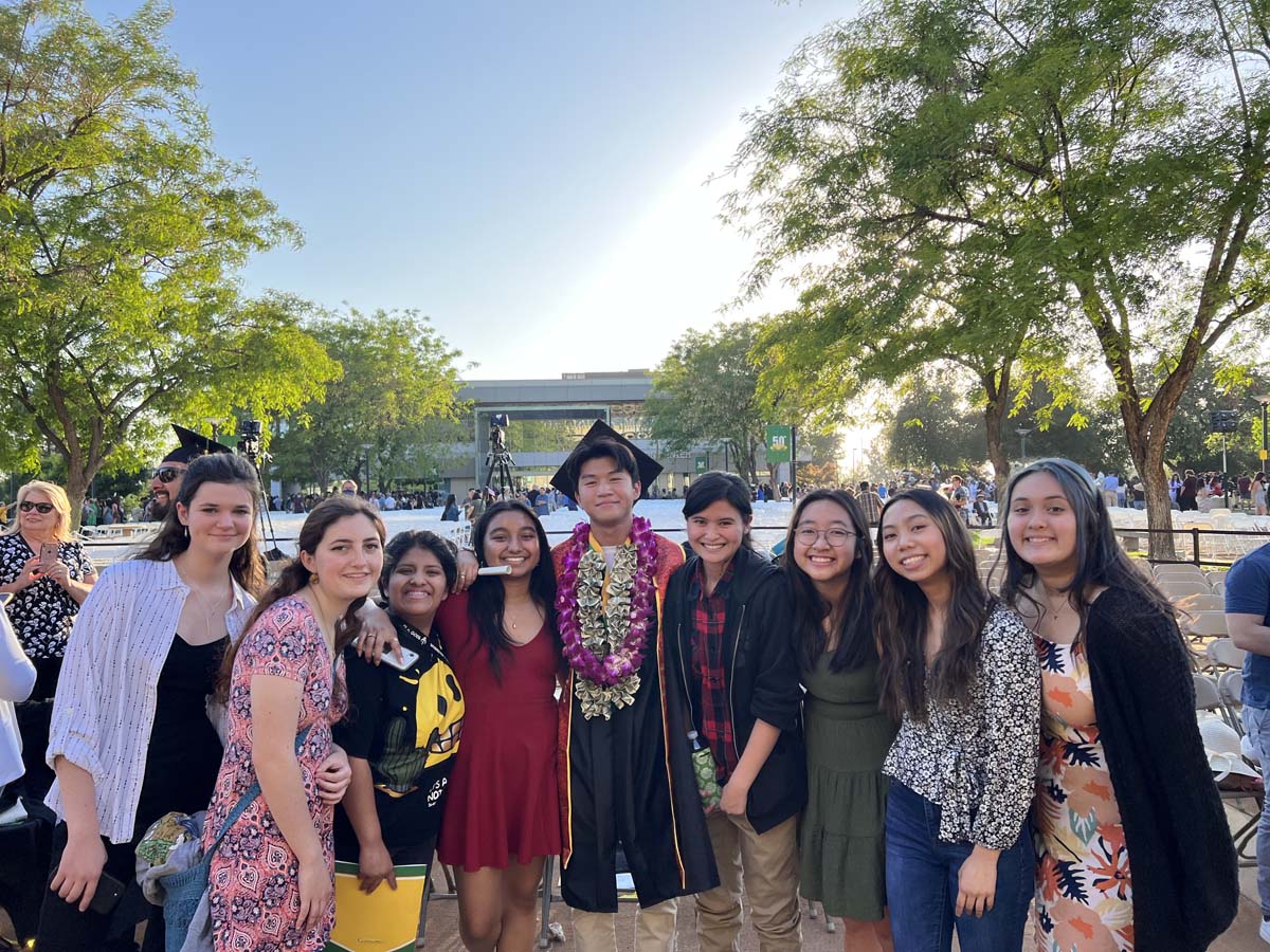 People enjoying Commencement