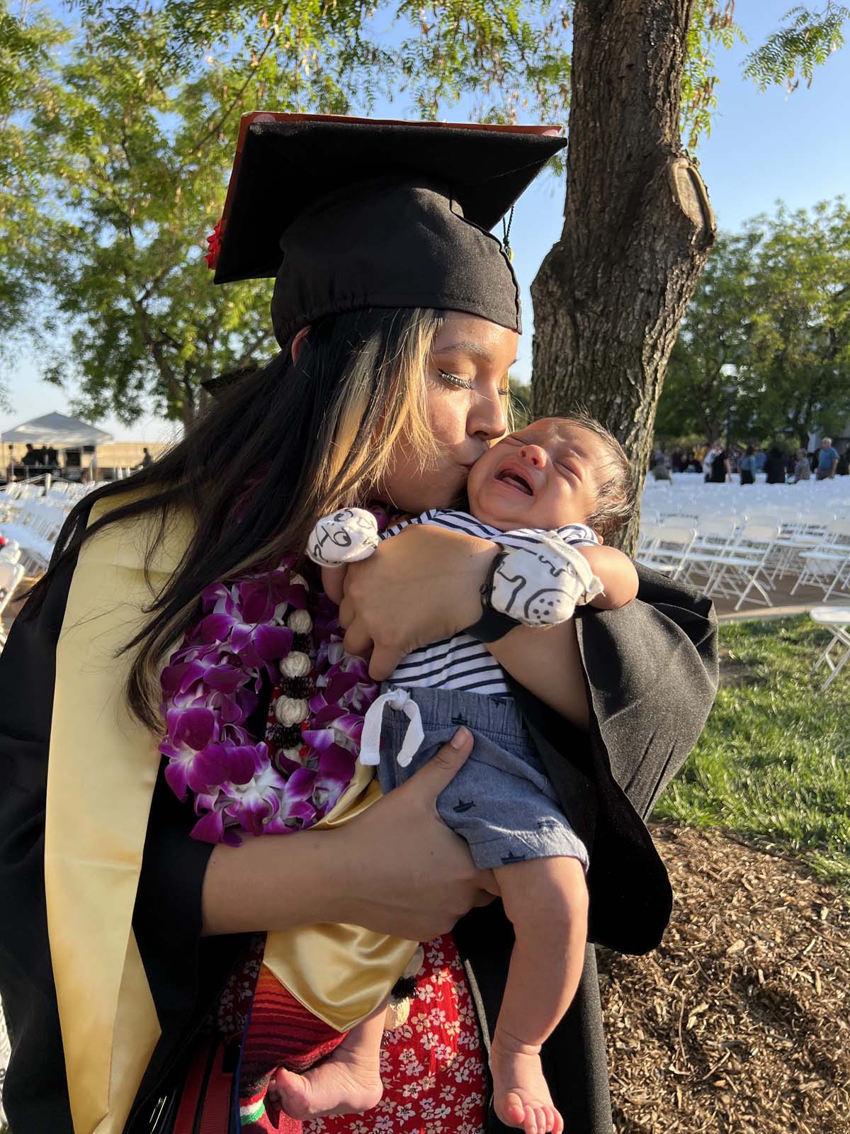 People enjoying Commencement