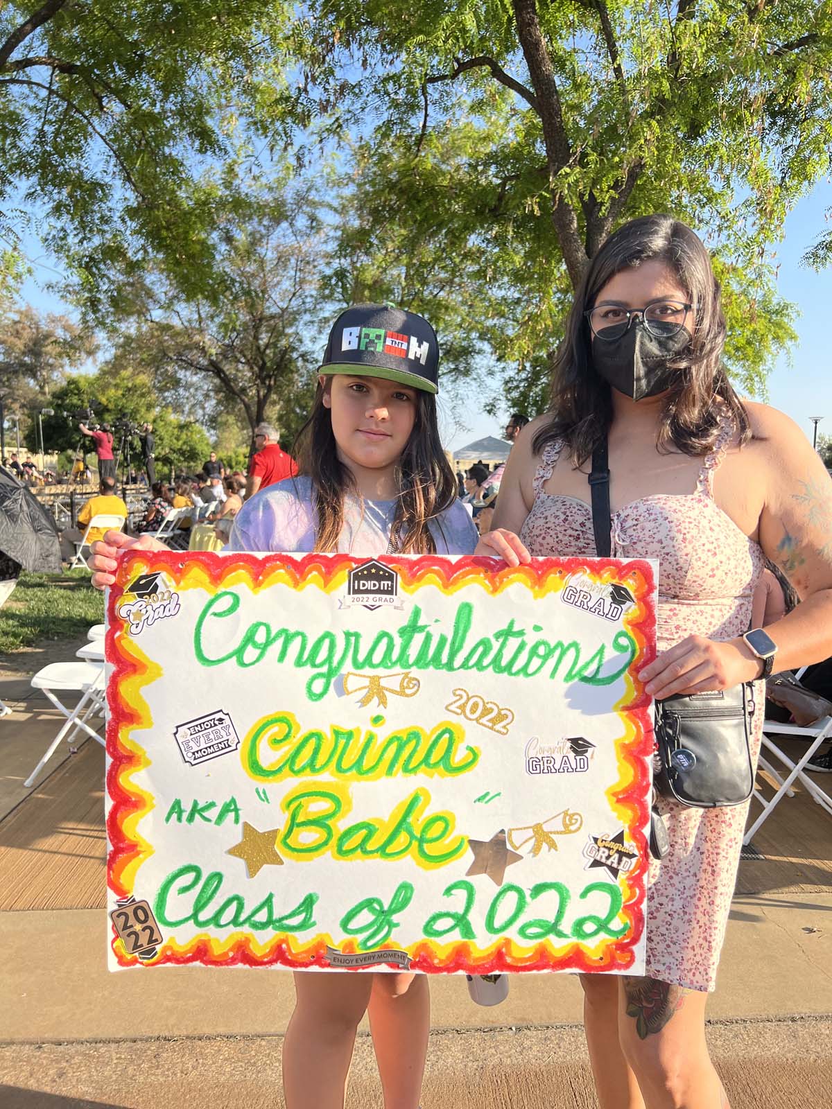 People enjoying Commencement