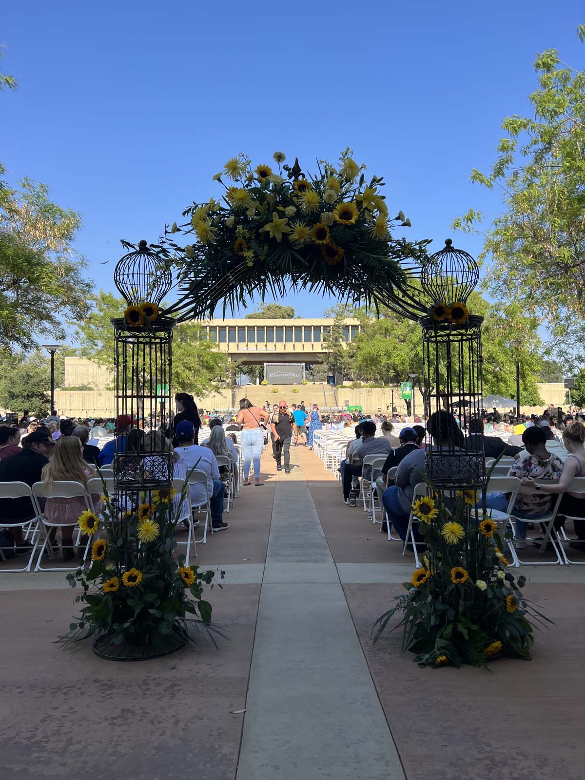 People enjoying Commencement