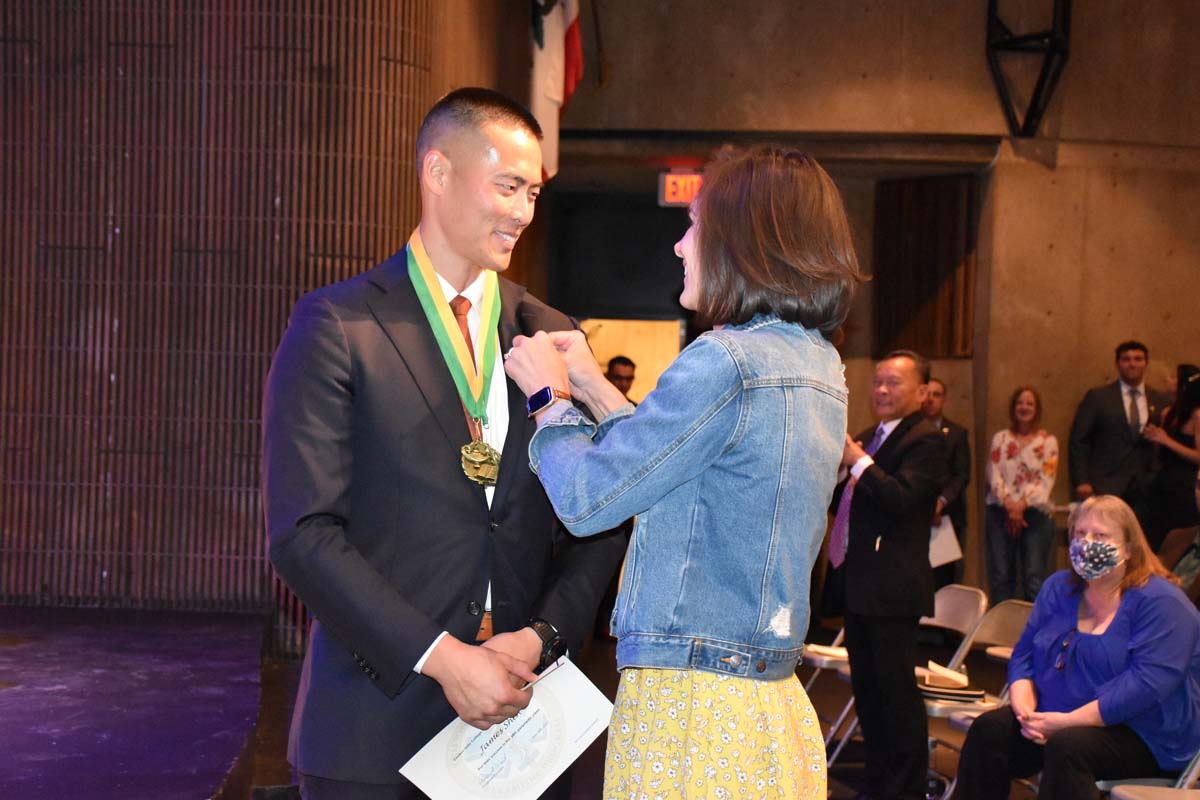 People enjoying the Paramedic Graduation