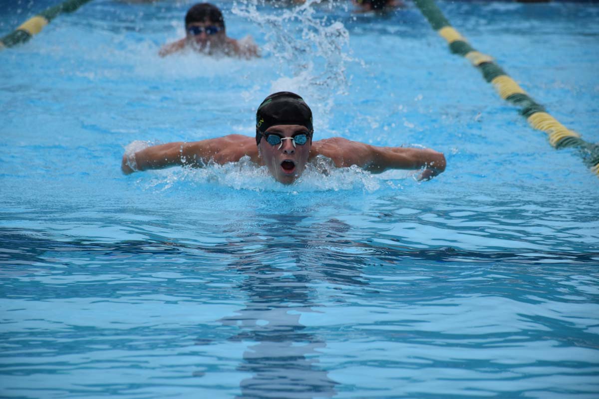 People enjoying the swim meet