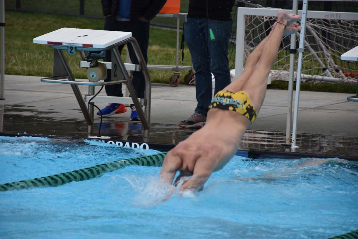 People enjoying the swim meet