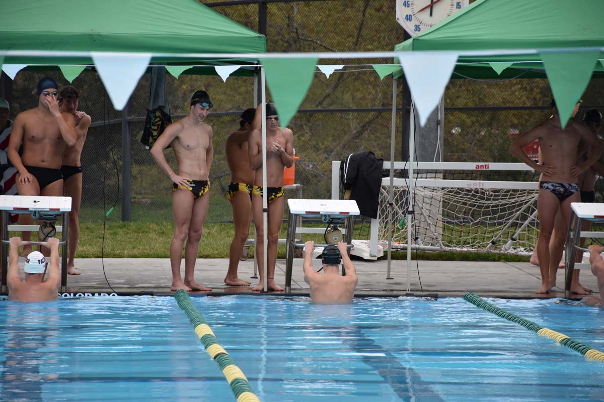 People enjoying the swim meet