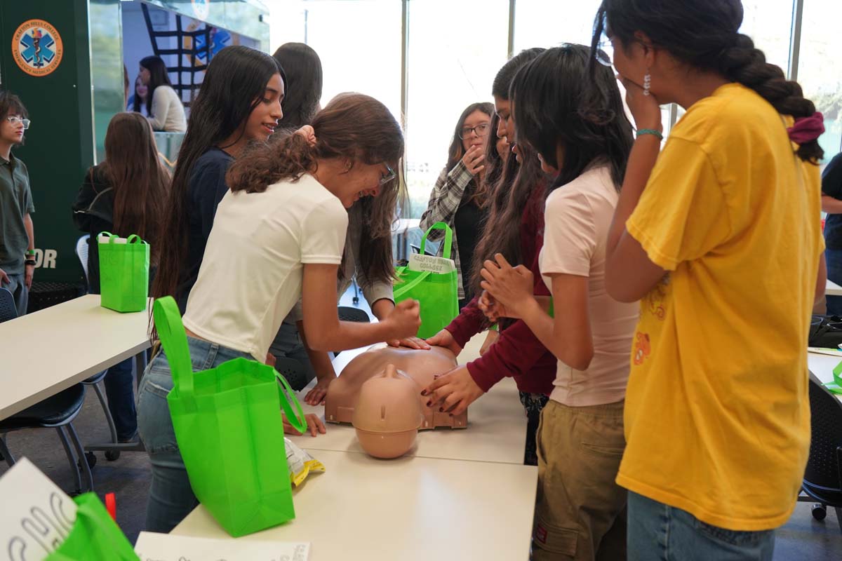 People enjoying Girl Scout event