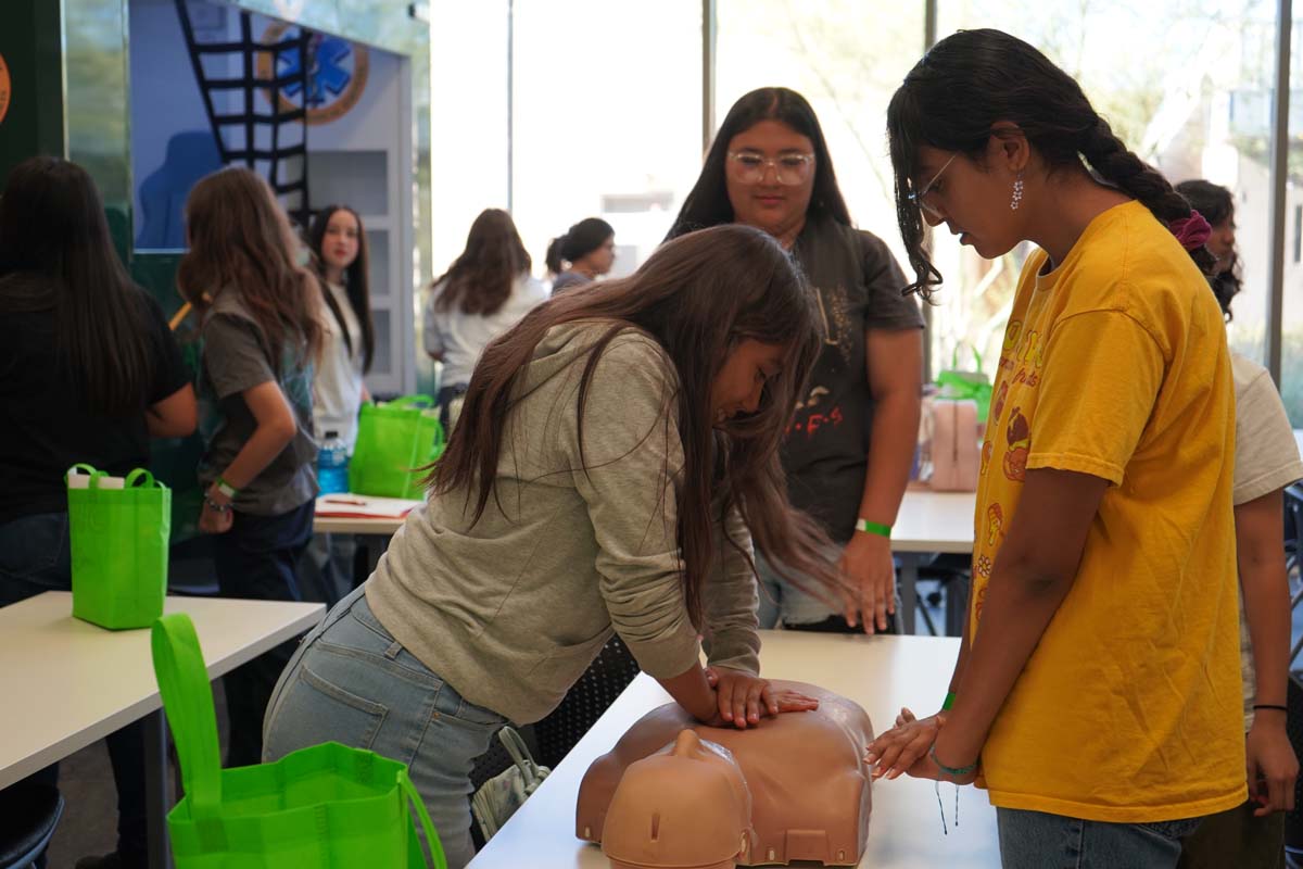 People enjoying Girl Scout event