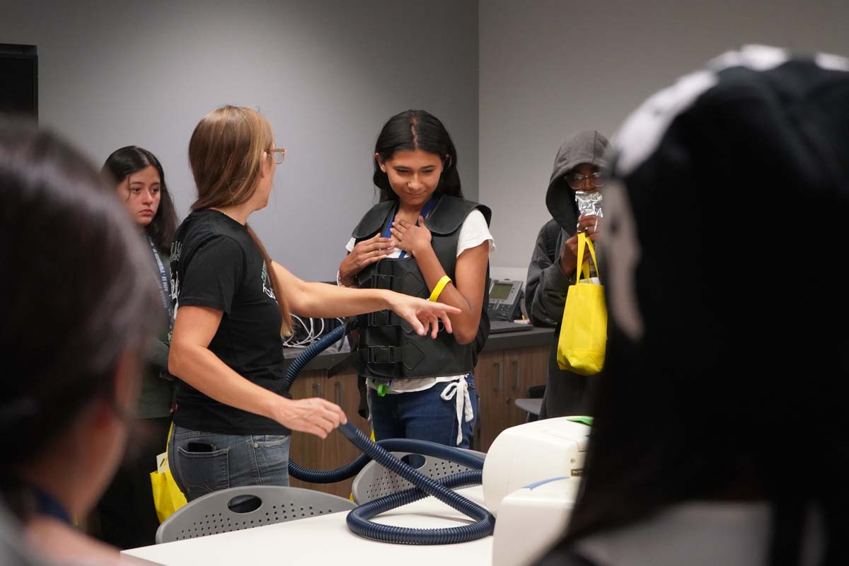 People enjoying Girl Scout event