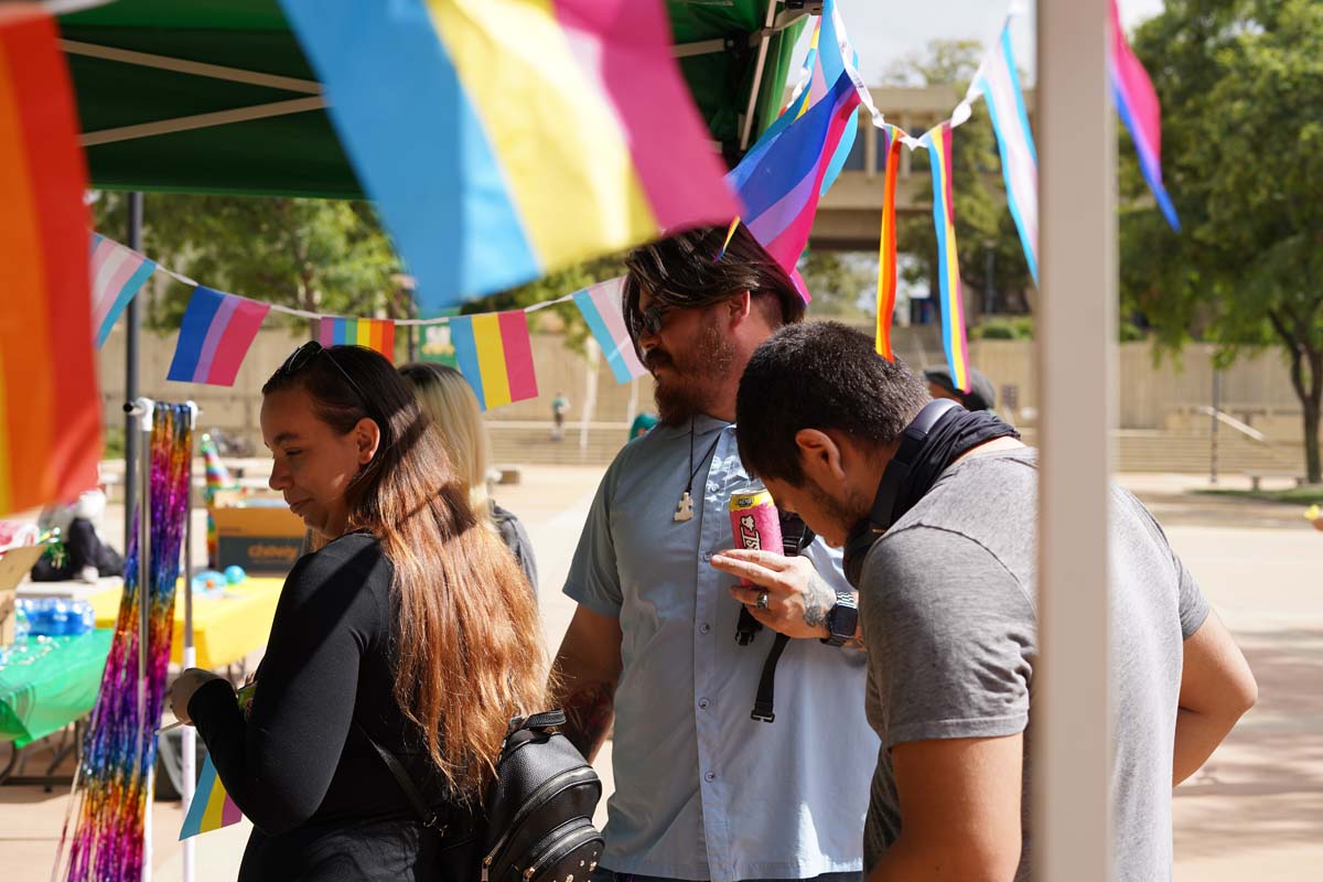 People at National Coming Out Day event