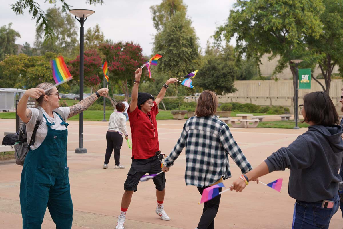 People at National Coming Out Day event