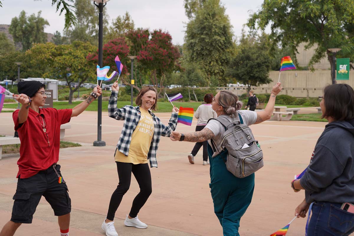 People at National Coming Out Day event