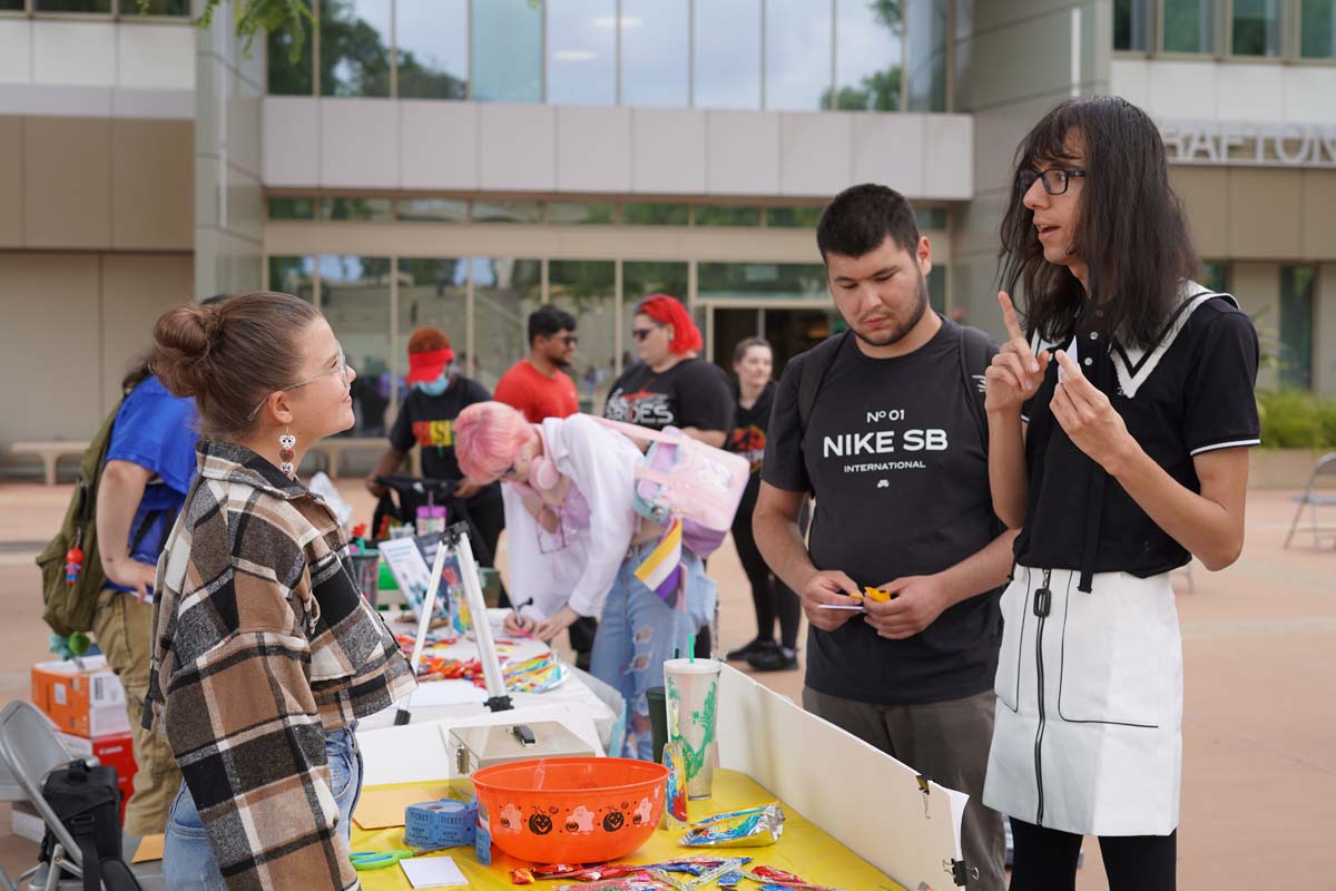 People at National Coming Out Day event