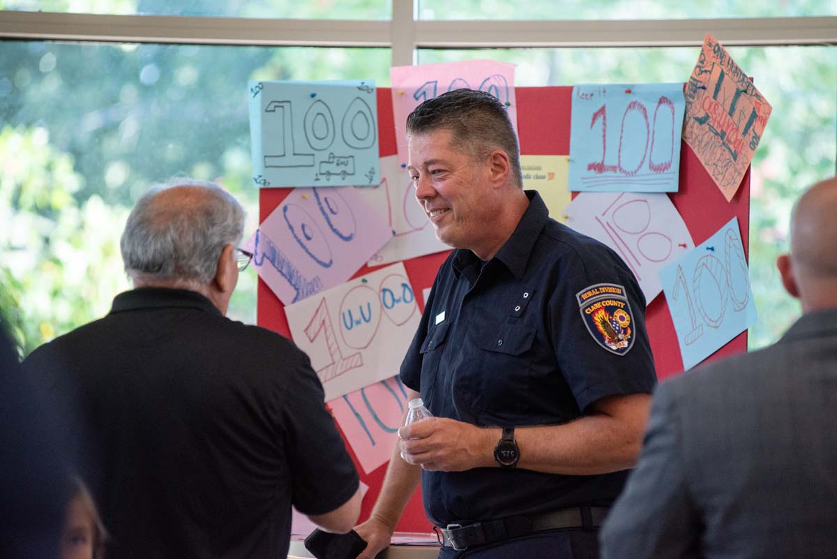 People enjoying the Paramedic Alumni Reception