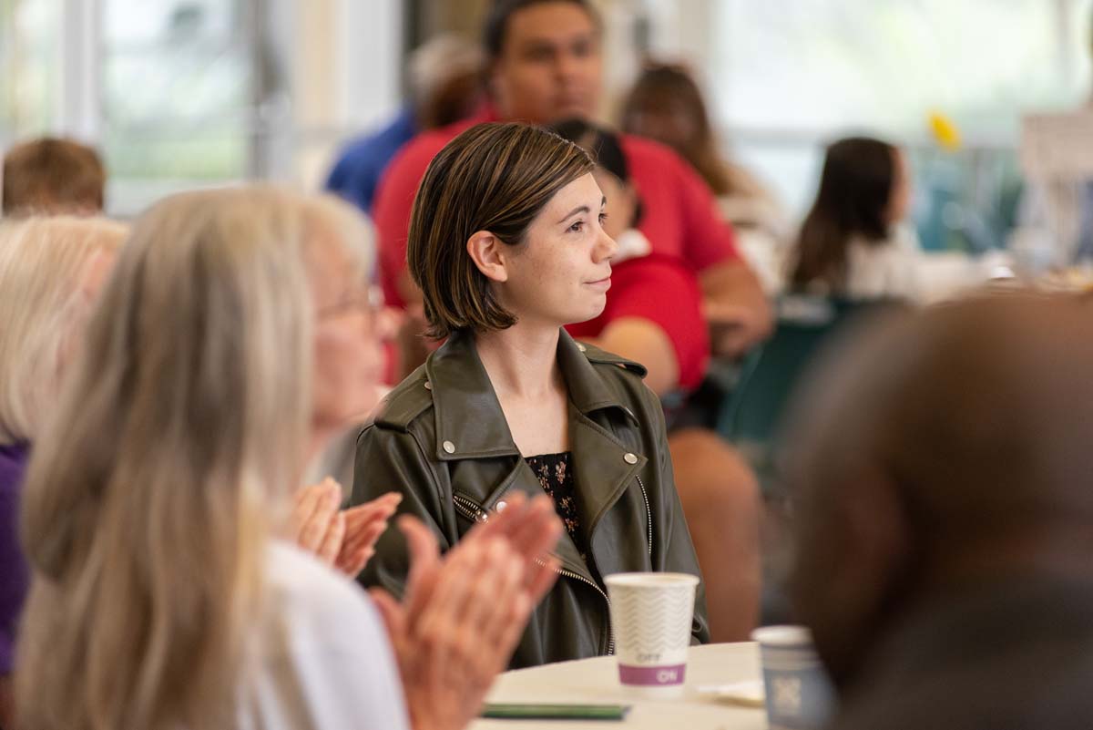 People enjoying the Scholarship Reception