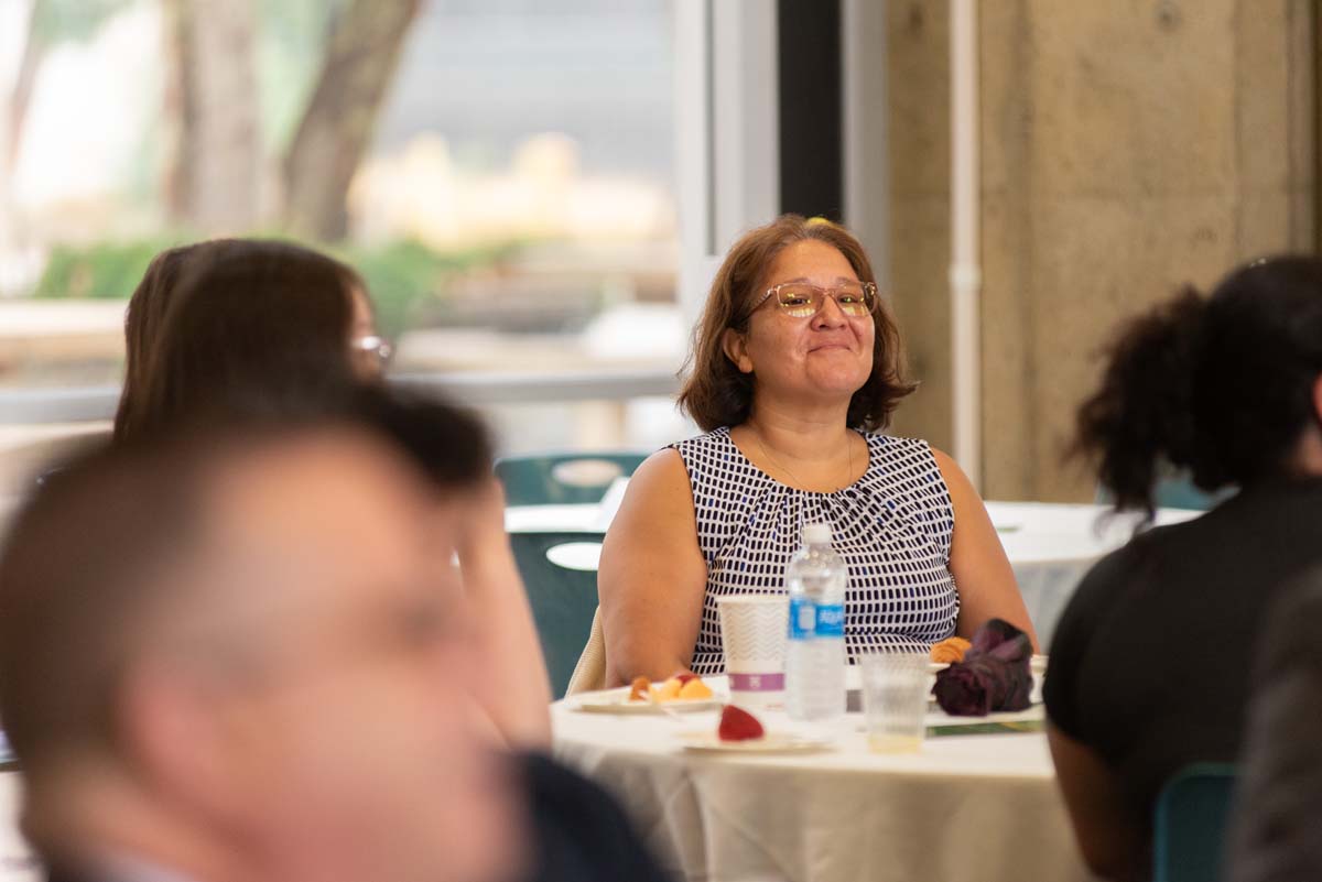 People enjoying the Scholarship Reception