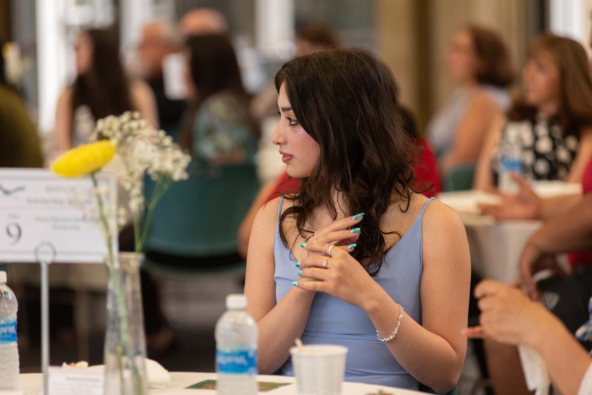 People enjoying the Scholarship Reception