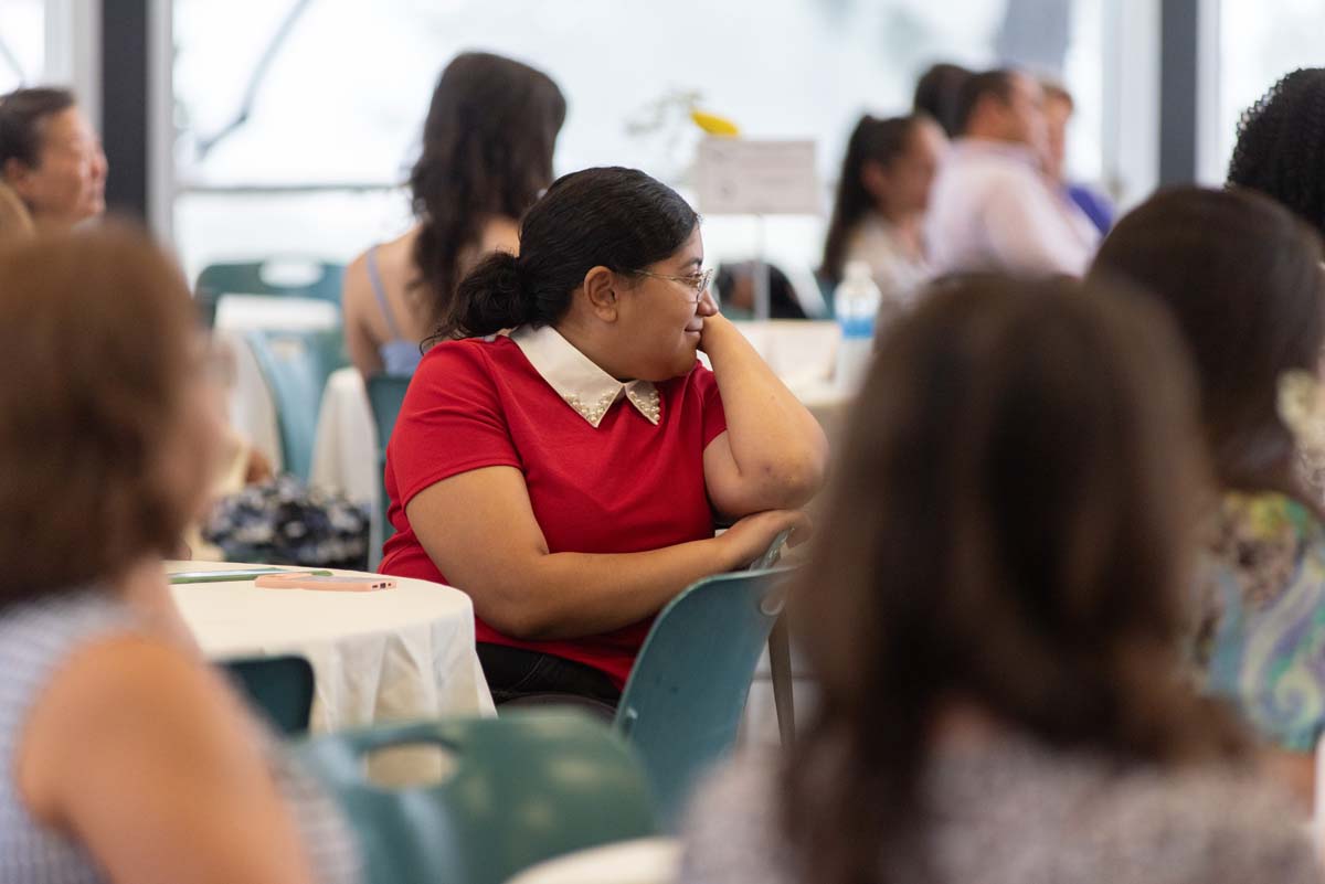 People enjoying the Scholarship Reception