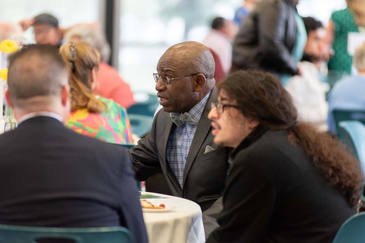 People enjoying the Scholarship Reception