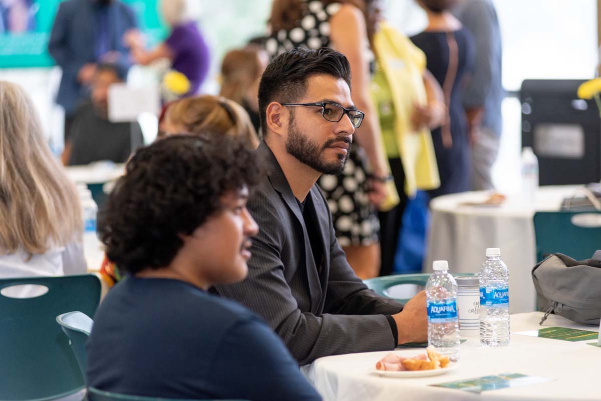 People enjoying the Scholarship Reception