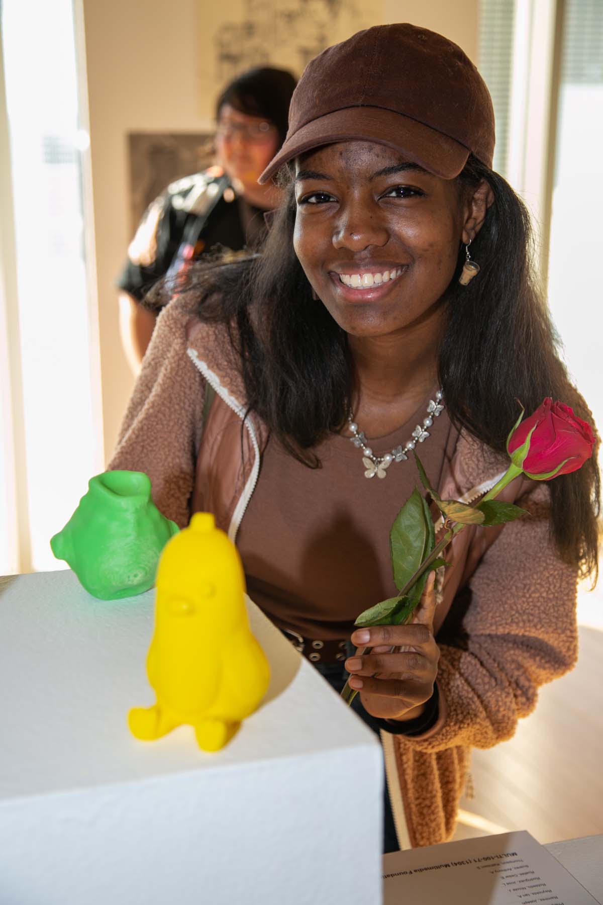 People enjoying the Student Art Show