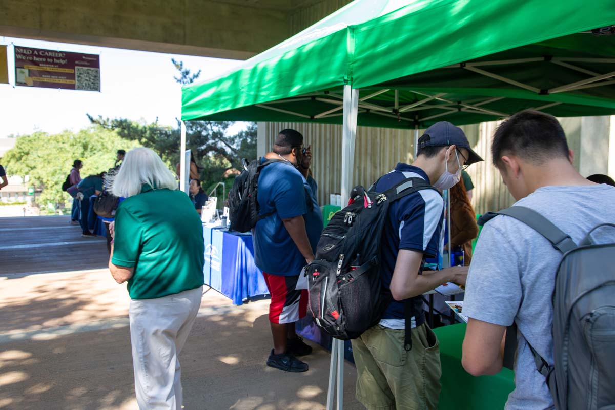 People enjoying the Transfer Fair