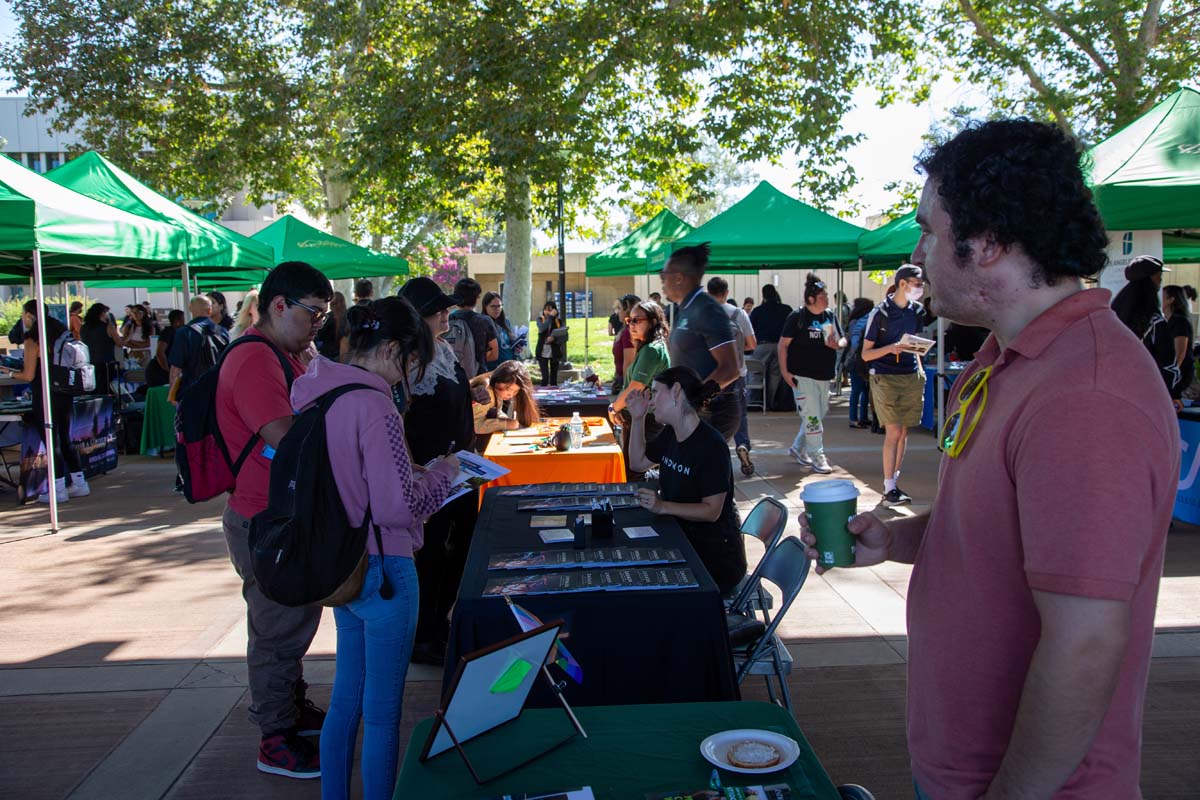 People enjoying the Transfer Fair