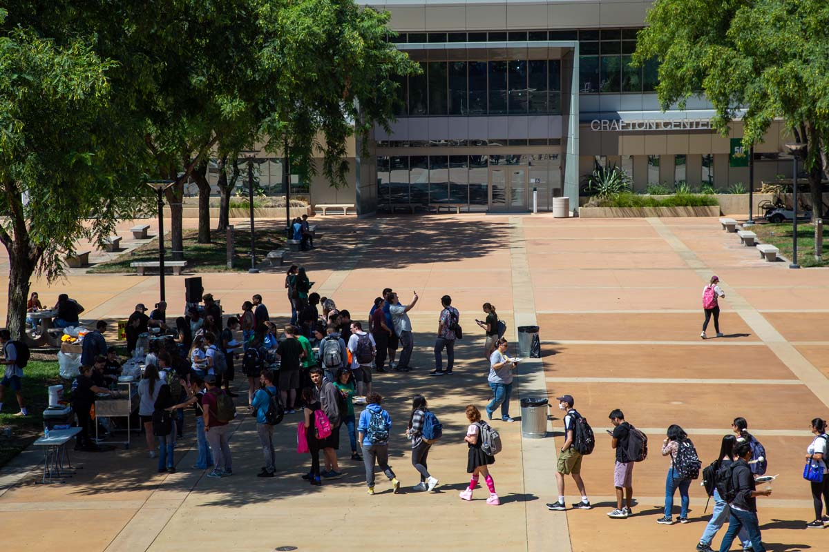 People enjoying the Transfer Fair