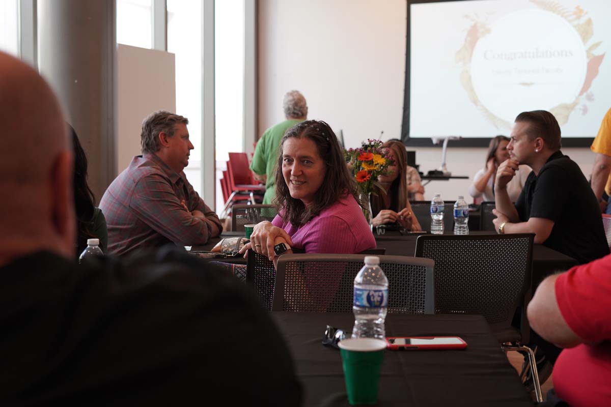 People enjoying the Faculty Tenure Celebration