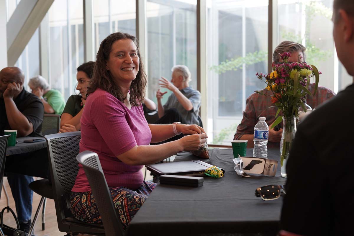 People enjoying the Faculty Tenure Celebration