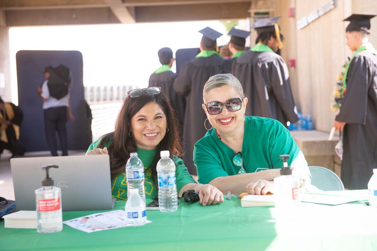 People enjoying Commencement