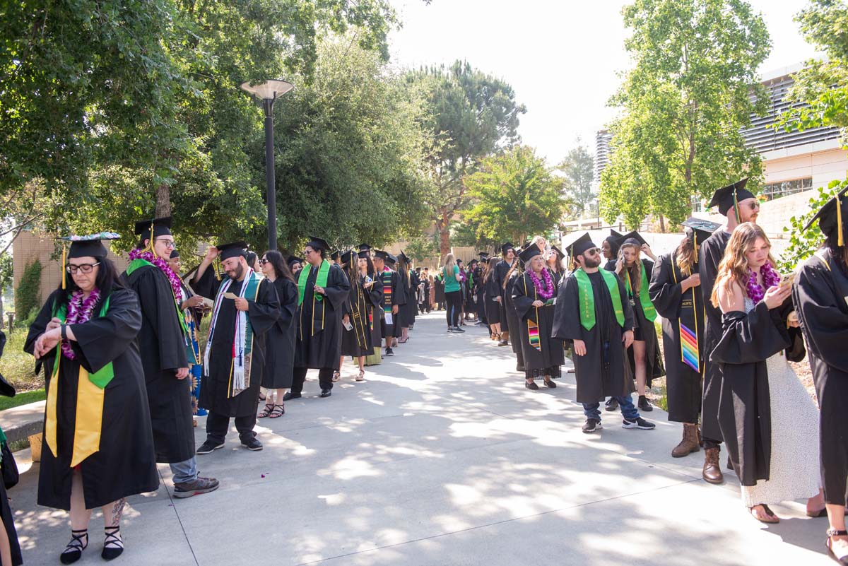 People enjoying Commencement