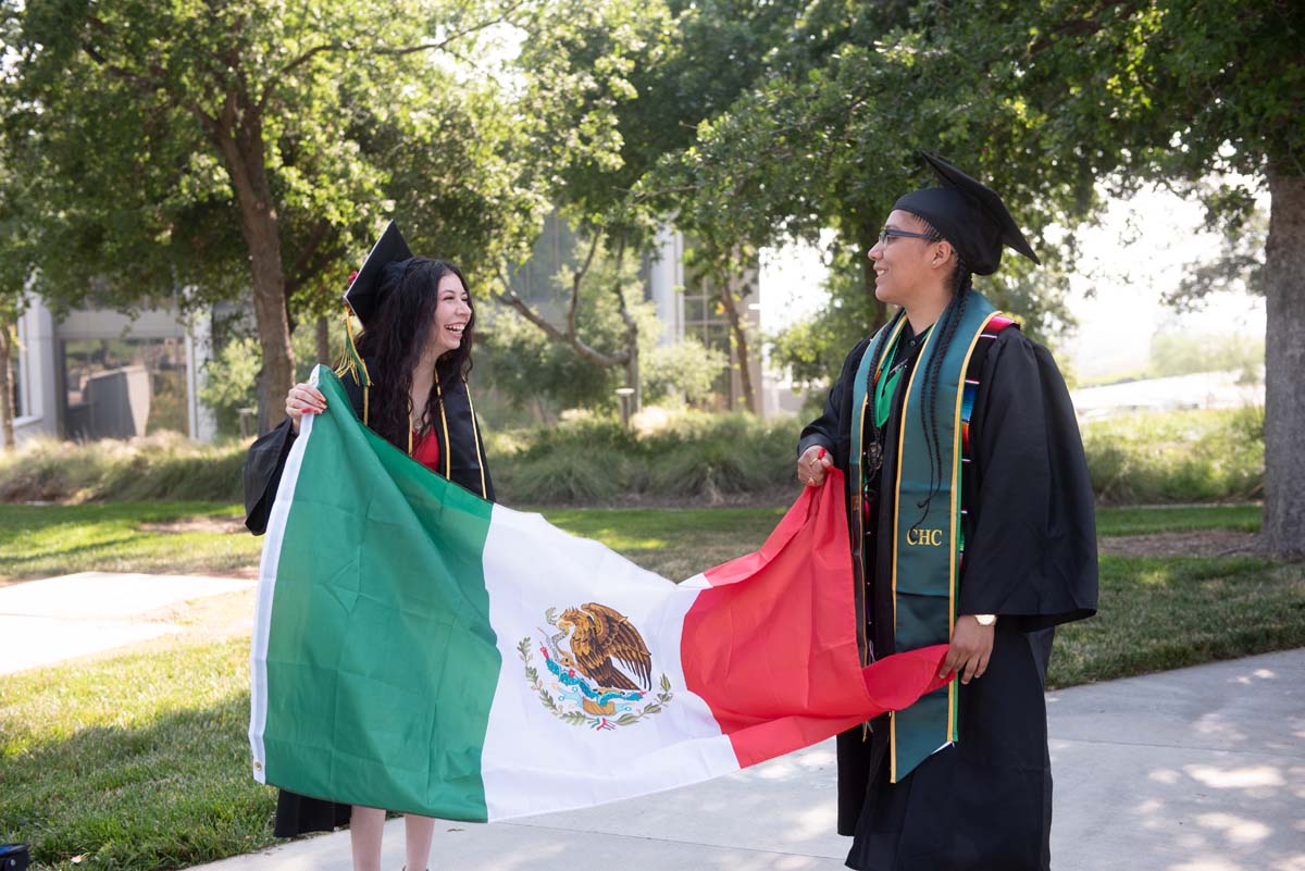 People enjoying Commencement