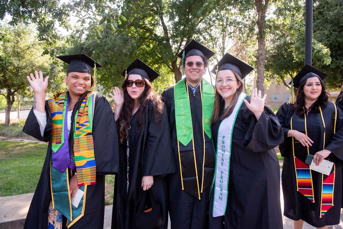 People enjoying Commencement