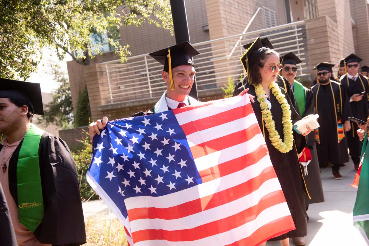 People enjoying Commencement