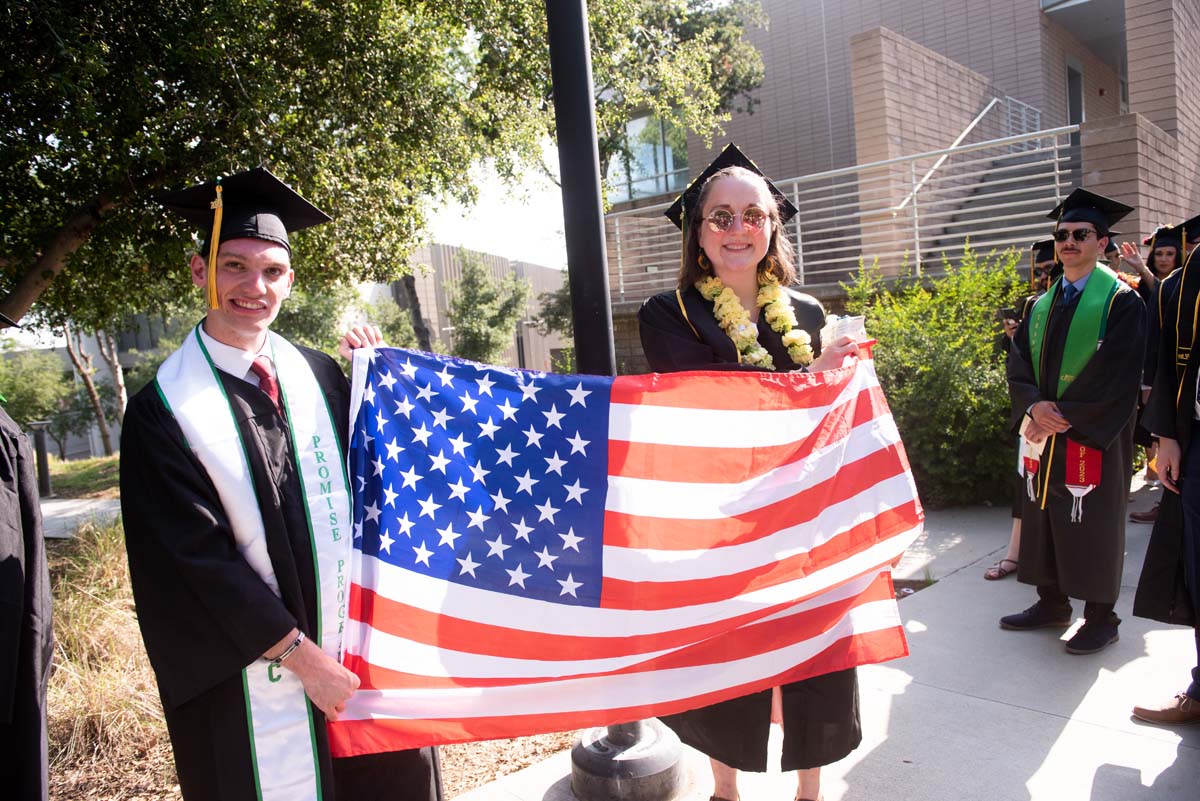 People enjoying Commencement