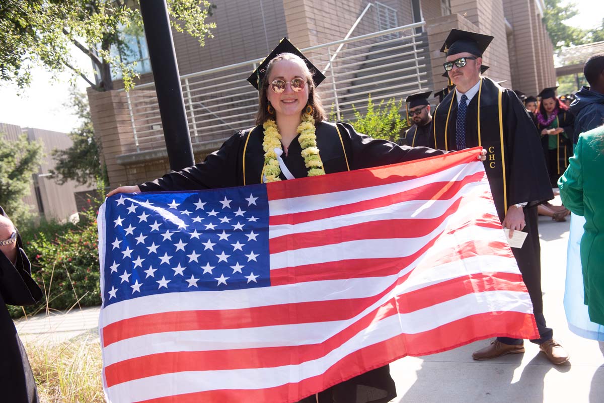 People enjoying Commencement