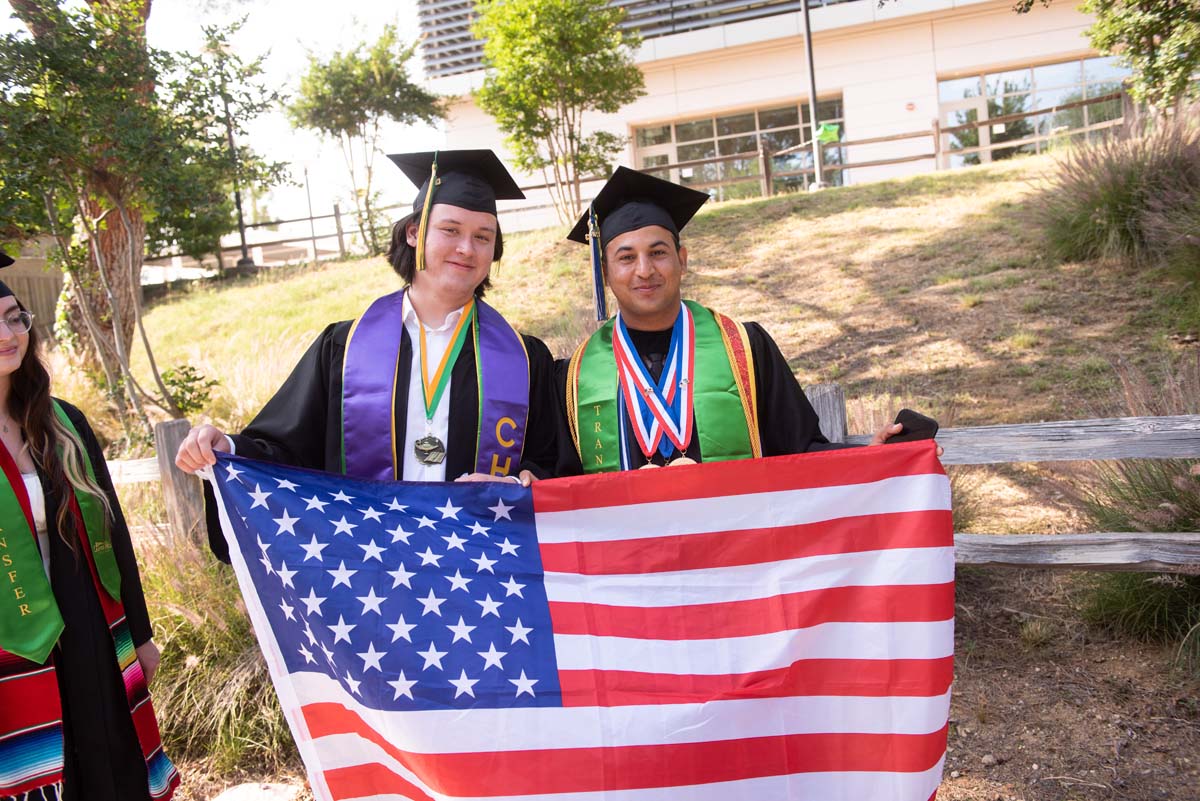 People enjoying Commencement