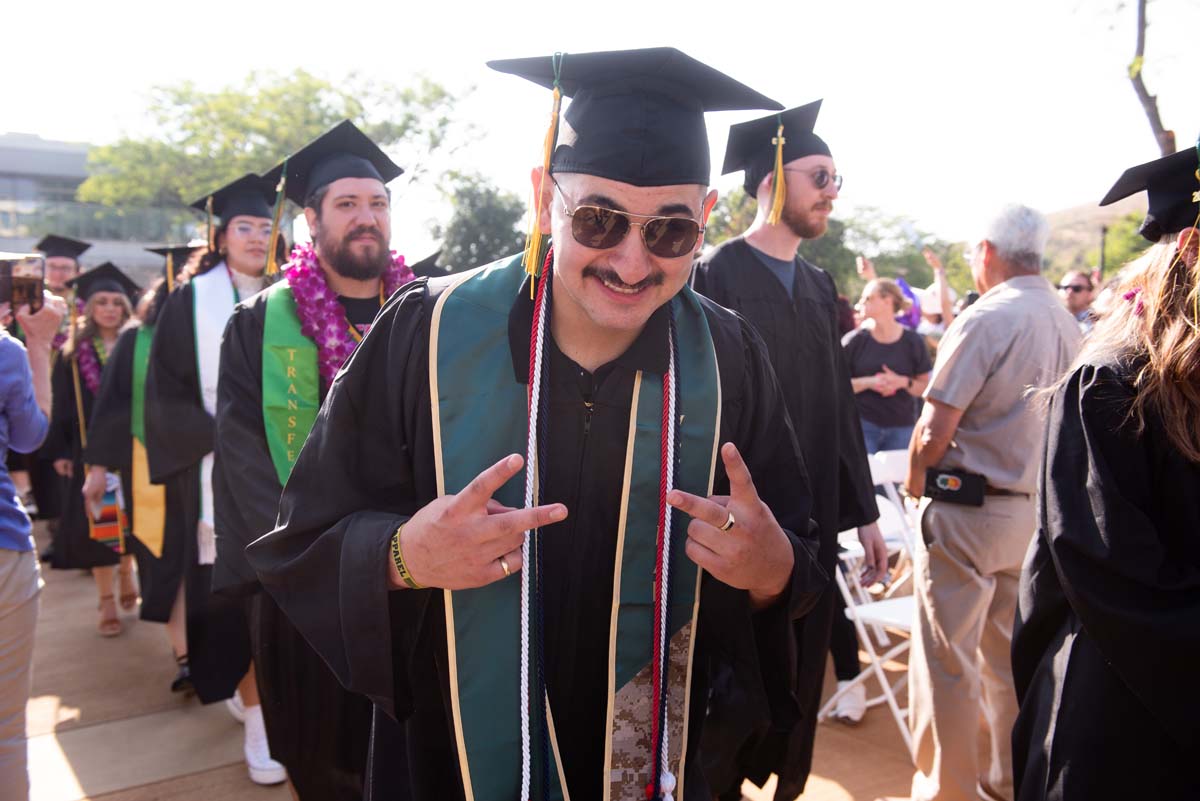 People enjoying Commencement