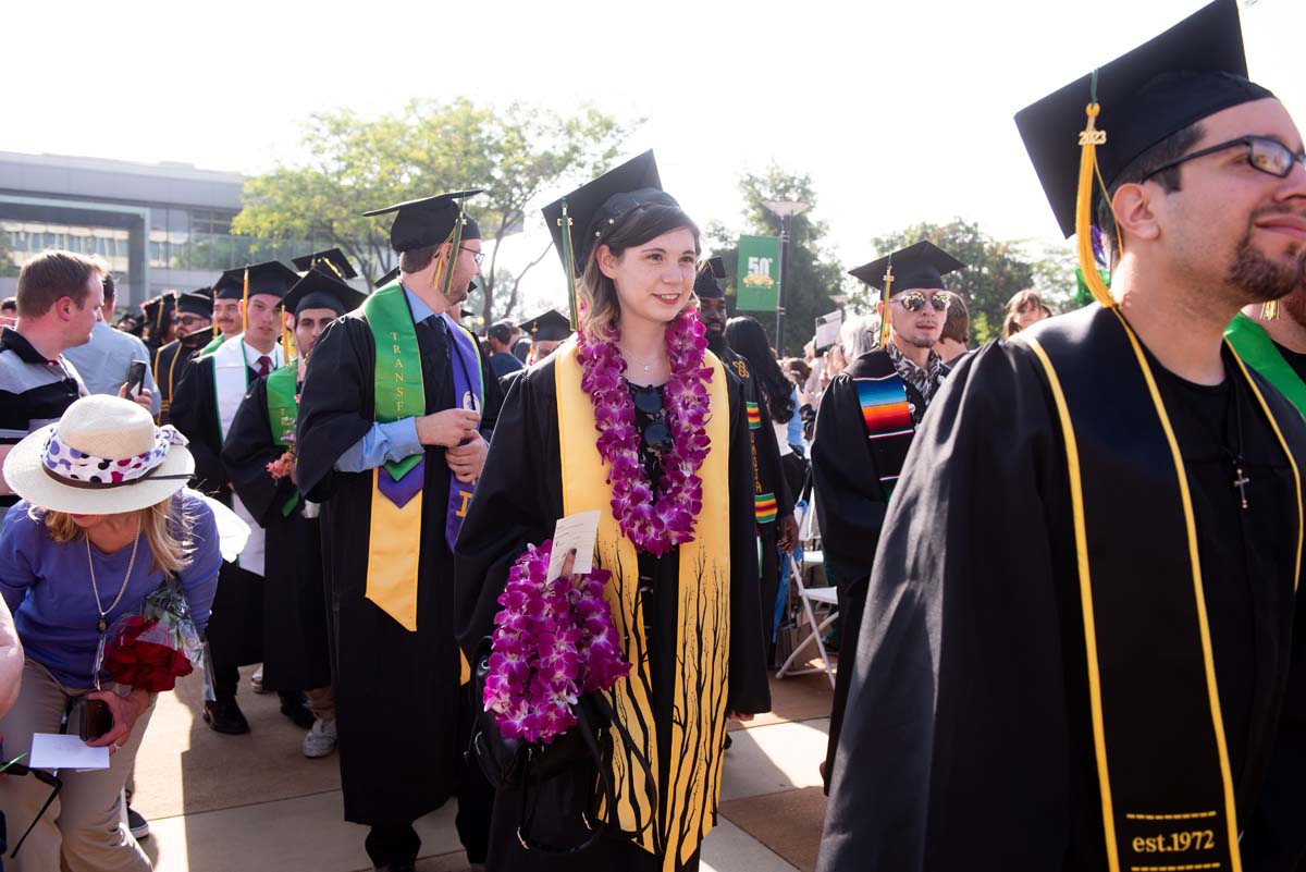 People enjoying Commencement