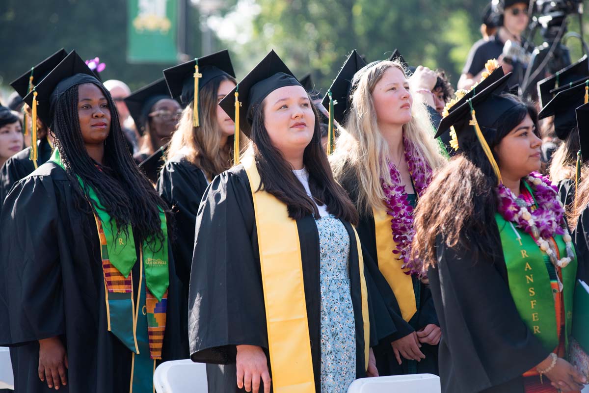 People enjoying Commencement