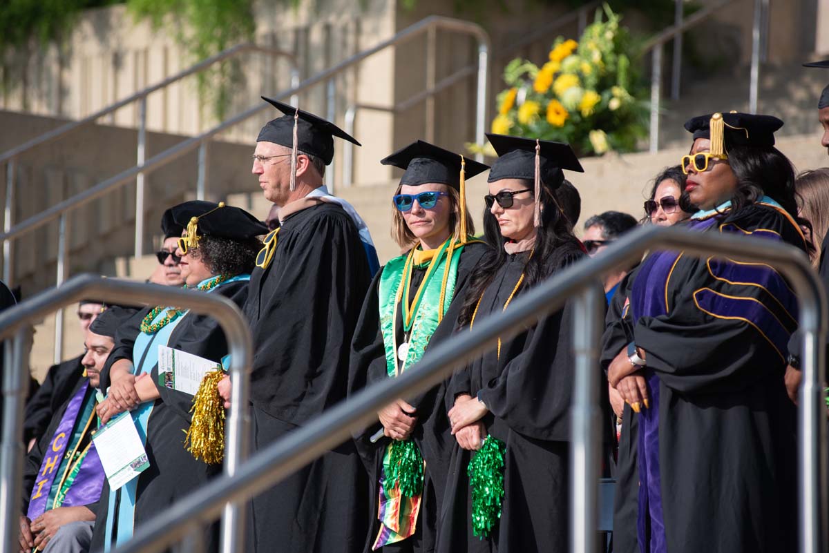 People enjoying Commencement